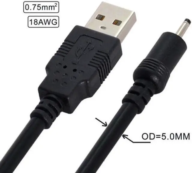 Alt view image 5 of 6 - CY 18AWG 0.75mm*2 USB 2.0 A Type Male to DC 2.50mm 2.35mm 0.7mm Power Plug 5V Cable 100cm U2-035
