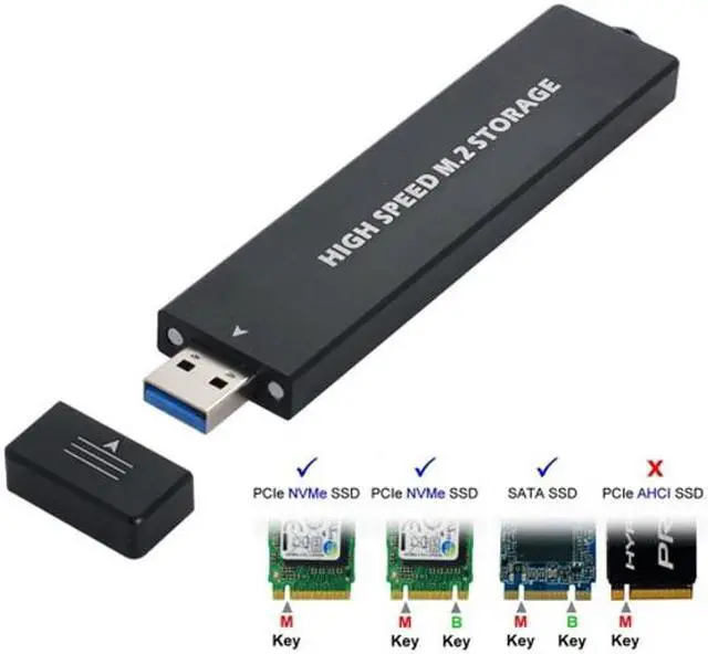 Alt view image 4 of 7 - Jimier USB 3.0 to NVME M-key M.2 NGFF SATA SSD External PCBA Case Conveter Adapter RTL9210B Chipset 2280mm
