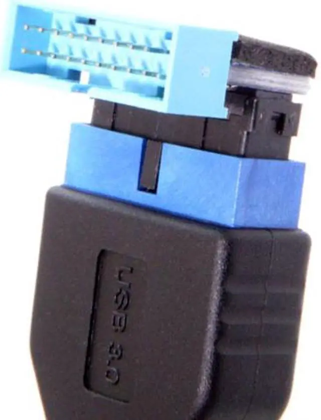 Alt view image 7 of 7 - CY USB 3.0 20pin Male to Female Extension Adapter Up Angled 90 Degree for Motherboard Mainboard U3-053-UP