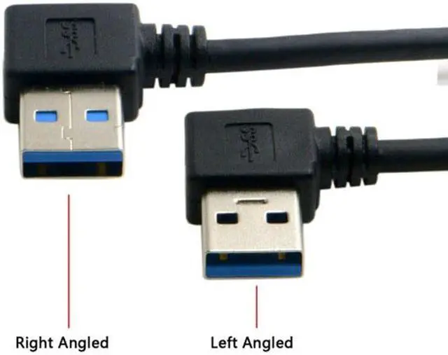 Alt view image 2 of 4 - CY USB 3.0 Type A Male 90 Degree Left Angled to USB 3.0 A Type Right Angled Extension Cable U3-182