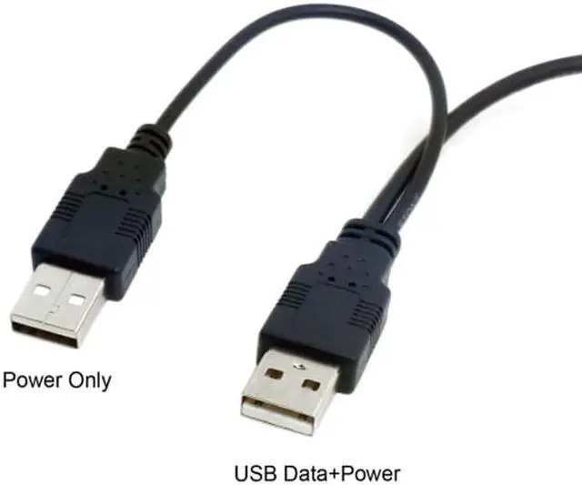 Alt view image 2 of 7 - Jimier USB 2.0 two Male to Micro USB 5Pin Male Y Cable 80cm for external Hard Disk Drive U2-072-0.8M