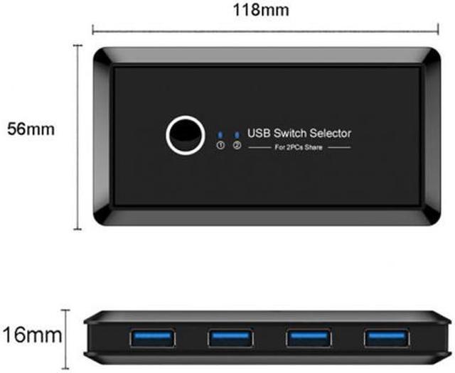 Alt view image 7 of 7 - Jimier KVM USB 3.0 Switch Selector 2 Port PCs Sharing 4 Devices for Keyboard Mouse Scanner Printer U3-025