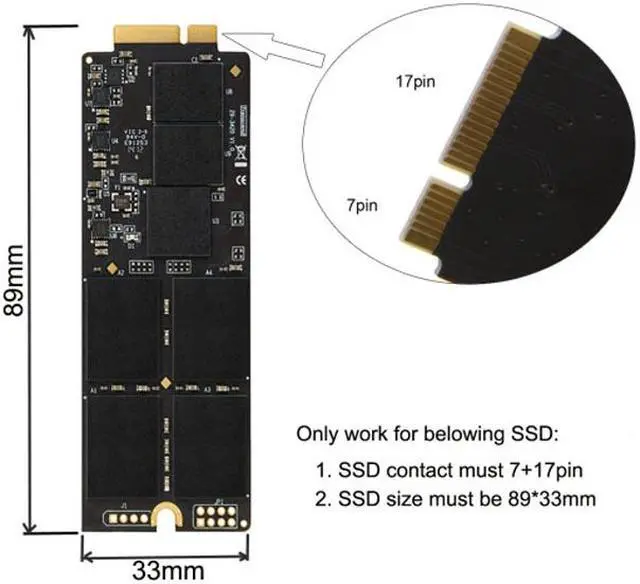 Alt view image 4 of 6 - Jimier 2.5" SATA 22pin to Macbook A1425 A1398 MC975 MC976 MD212 MD213 ME662 ME664 ME665 SSD hard disk case Enclosure White SA-099