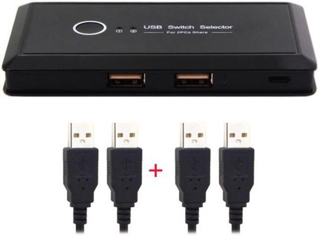 Alt view image 2 of 7 - Jimier KVM USB 2.0 Switch Selector 2 Port PCs Sharing 4 Devices for Keyboard Mouse Scanner Printer U2-025