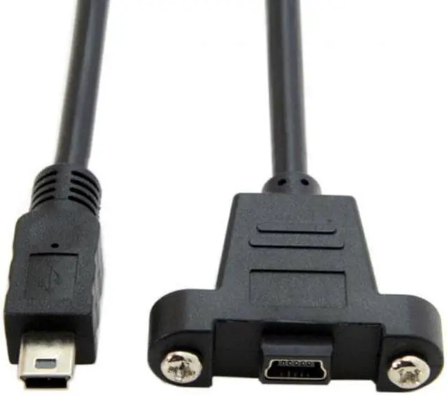 Alt view image 3 of 7 - CY Panel Mount Type Mini USB 5Pin Male to Female Extension Adapter Cable with Screws 50cm U2-350-0.5M