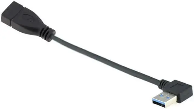 Alt view image 5 of 5 - CY Left Angled USB 3.0 Type-A Male to USB 3.0 Type-A Female Extension Cable 20cm 5Gbps 90 Degree U3-036-LE