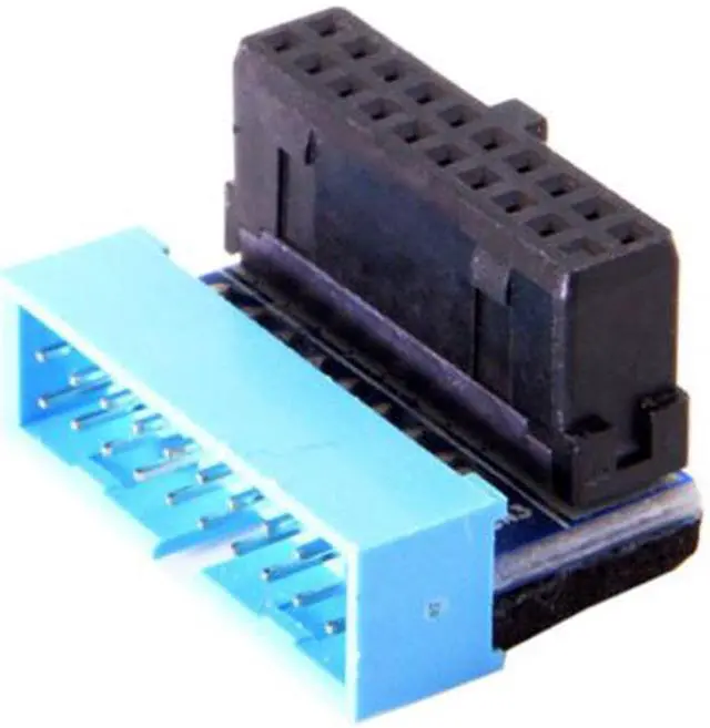 Alt view image 6 of 7 - CY USB 3.0 20pin Male to Female Extension Adapter Up Angled 90 Degree for Motherboard Mainboard U3-053-UP