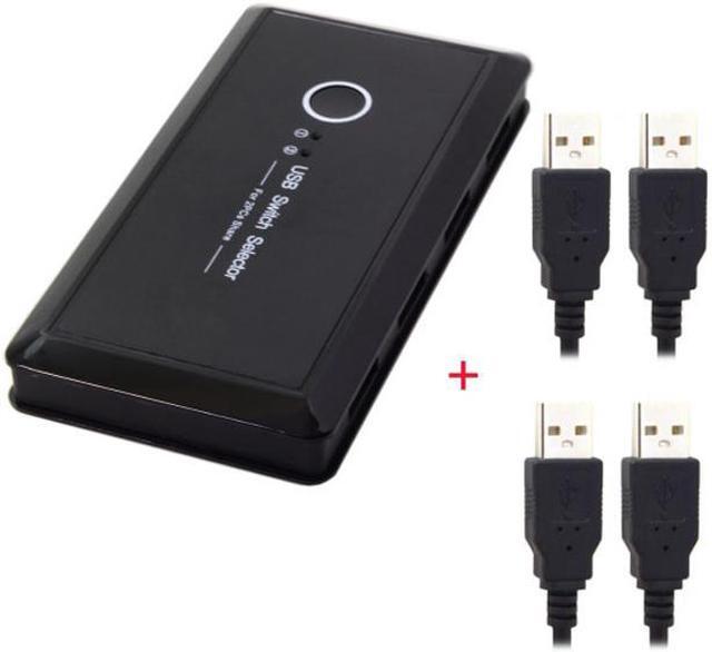 Alt view image 3 of 7 - Jimier KVM USB 2.0 Switch Selector 2 Port PCs Sharing 4 Devices for Keyboard Mouse Scanner Printer U2-025