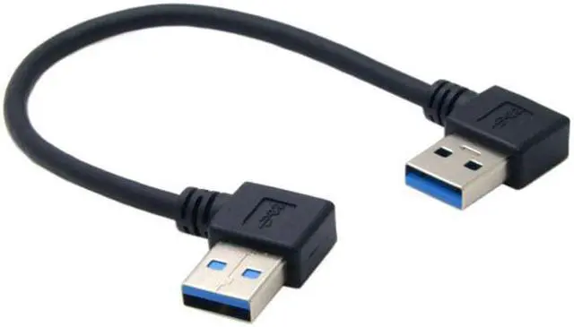 Alt view image 3 of 4 - CY USB 3.0 Type A Male 90 Degree Left Angled to USB 3.0 A Type Right Angled Extension Cable U3-182