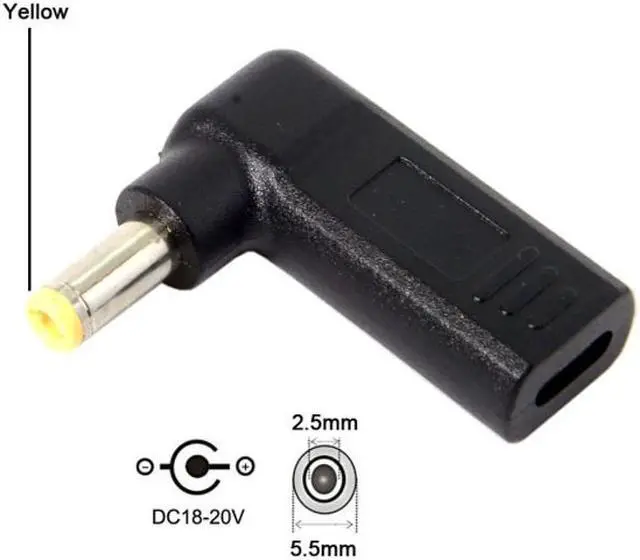 Main image of Jimier USB 3.1 Type C USB-C to 5.5*2.5mm Adapter 90 Degree Angled UC-112-5525MM