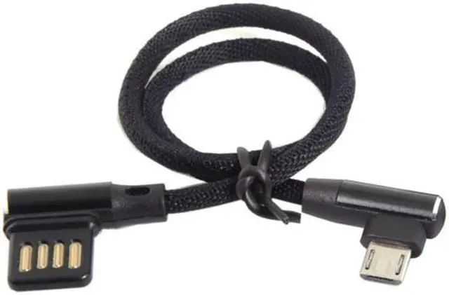 Alt view image 5 of 6 - CY Micro USB 5Pin to Left Right Angled 90 Degree USB 2.0 Data Cable with Sleeve for Tablet & Phone 15cm U2-114