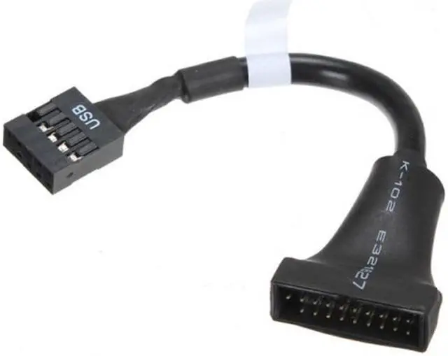 Alt view image 3 of 4 - CY USB 2.0 9Pin Housing male to Motherboard USB 3.0 20pin Header Female cable 0.1m U3-076