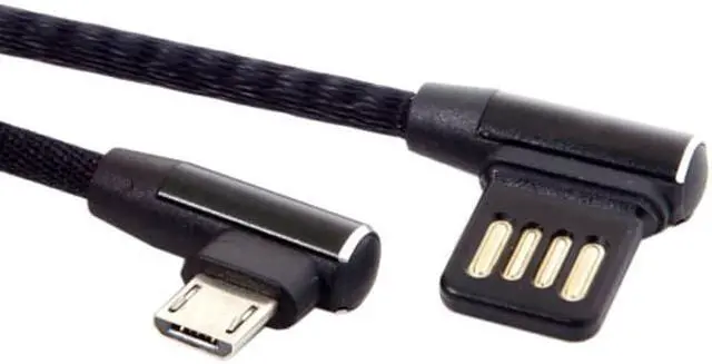 Alt view image 2 of 6 - CY Micro USB 5Pin to Left Right Angled 90 Degree USB 2.0 Data Cable with Sleeve for Tablet & Phone 15cm U2-114