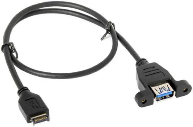 Alt view image 5 of 6 - CY USB 3.1 Front Panel Header to USB 3.0 Type-A Female Extension Cable 50cm Panel Mount Type UC-060