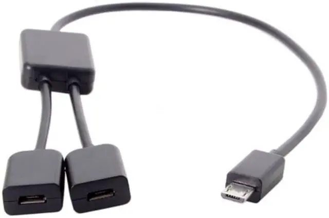 Alt view image 3 of 5 - Jimier Micro USB to Dual Ports Micro USB Female Hub Cable For Laptop PC & Mouse & Flash Disk U2-127