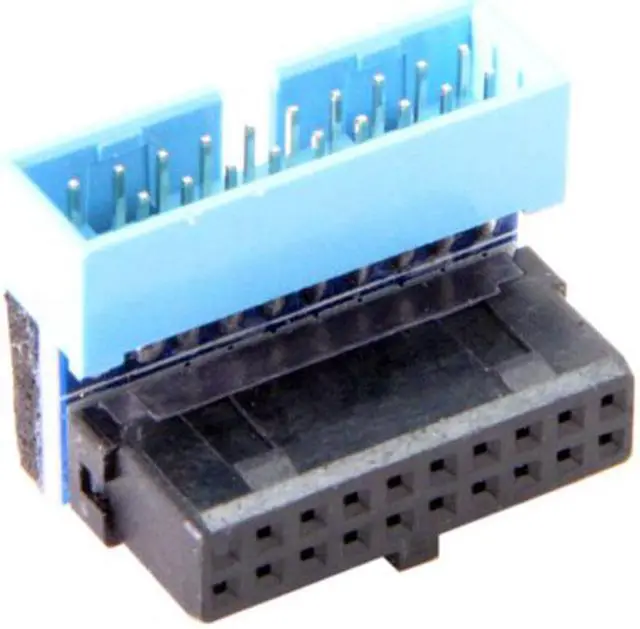 Alt view image 5 of 7 - CY USB 3.0 20pin Male to Female Extension Adapter Up Angled 90 Degree for Motherboard Mainboard U3-053-UP