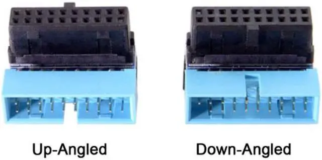 Alt view image 4 of 7 - CY USB 3.0 20pin Male to Female Extension Adapter Up Angled 90 Degree for Motherboard Mainboard U3-053-UP