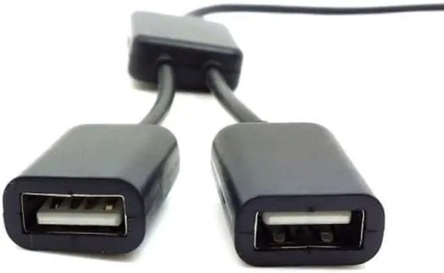 Alt view image 2 of 5 - CY Black USB 2.0 Dual Ports Hub Cable Bus power For Laptop Macbook Notebook PC & Mouse & Flash Disk U2-325-BK