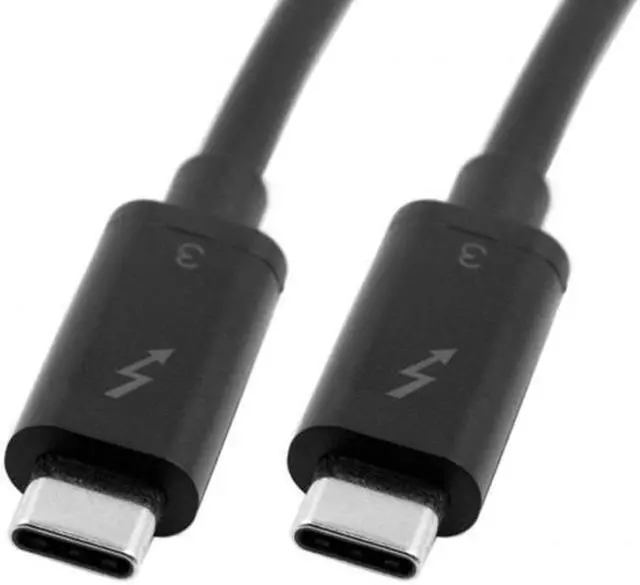 Alt view image 3 of 6 - CY 0.3M USB4 Type-C Thunderbolt 3 Male to Thunderbolt 3 Male 40Gbps Cable for Macbook Laptop TB-024-BK-0.3M