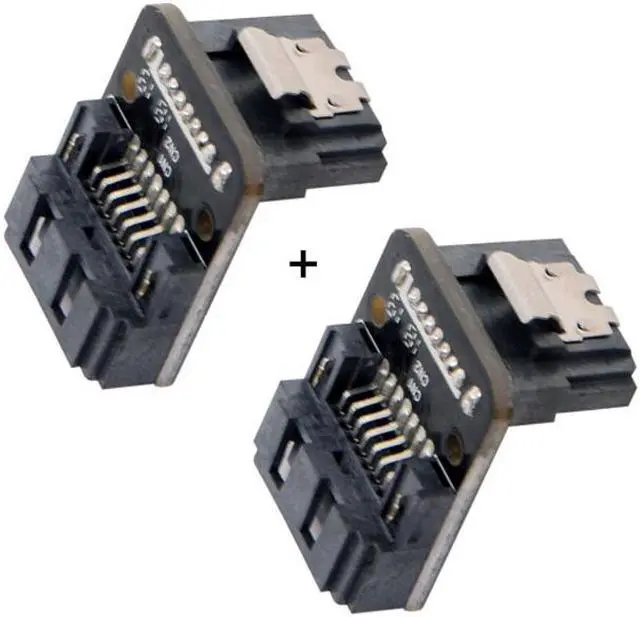 Main image of Jimier SATA 7Pin Female to 7pin Male Up 90 Degree Angled Adapter Mainboard Motherboard for Desktops SSD HDD SA-017-UP