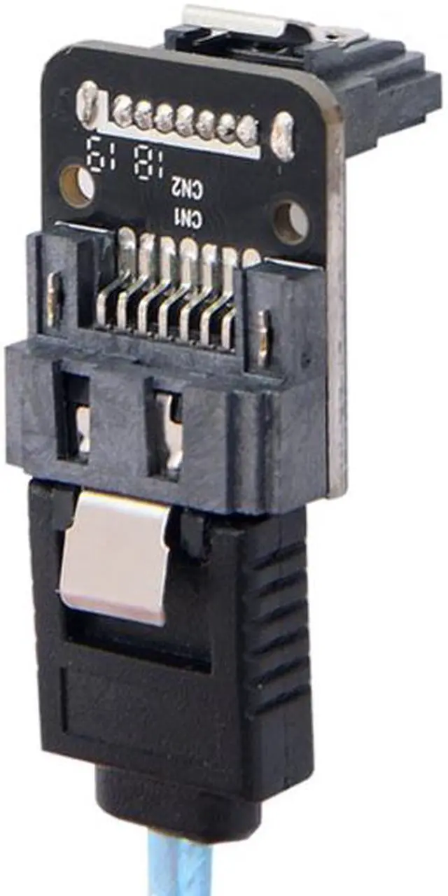 Alt view image 2 of 5 - Jimier SATA 7Pin Female to 7pin Male Up 90 Degree Angled Adapter Mainboard Motherboard for Desktops SSD HDD SA-017-UP