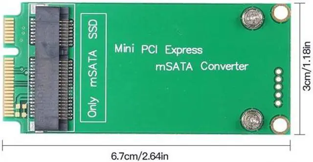 Alt view image 2 of 5 - Jimier 3x5cm mSATA Adapter to 3x7cm Mini PCI-e SATA SSD for Asus Eee PC 1000 S101 900 901 900A T91 SA-212