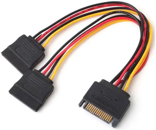 Alt view image 2 of 4 - FVH SATA 15pin  Male to 2 Female Splitter Y 1 to 2 extension Cable SA-052