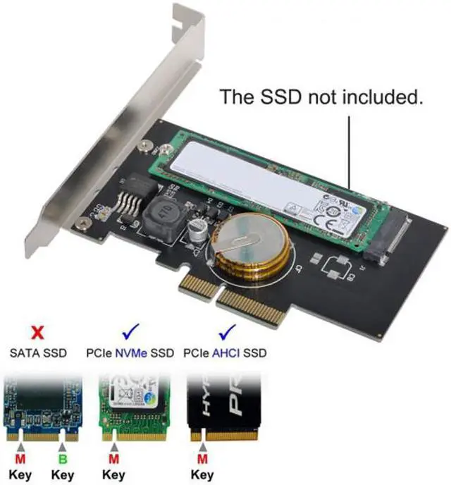 Alt view image 3 of 5 - FVH PCI-E 3.0 x4 to M.2 NGFF M Key SSD Nvme Card Adapter PCI Express with Power Failure Protection 4.0F Super Capacitor SA-022