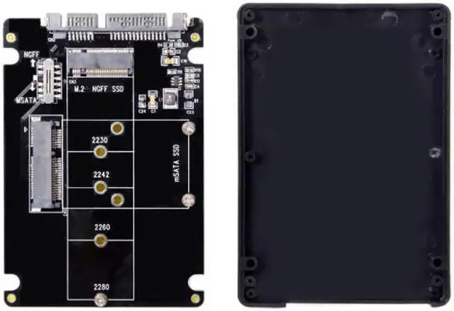 Alt view image 3 of 7 - CY Combo M.2 NGFF B-key & mSATA SSD to SATA 3.0 Adapter Converter Case Enclosure with Switch SA-011