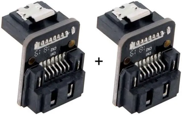 Alt view image 3 of 5 - Jimier SATA 7Pin Female to 7pin Male Up 90 Degree Angled Adapter Mainboard Motherboard for Desktops SSD HDD SA-017-UP