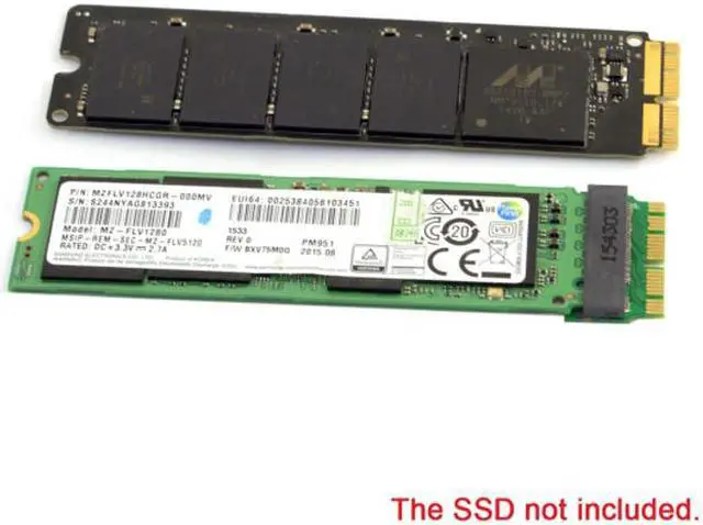 Alt view image 6 of 7 - Jimier 12+16pin 2014 2015 2013 to M.2 NGFF M-Key AHCI SSD Convert Card for A1493 A1502 A1465 A1466 SA-213