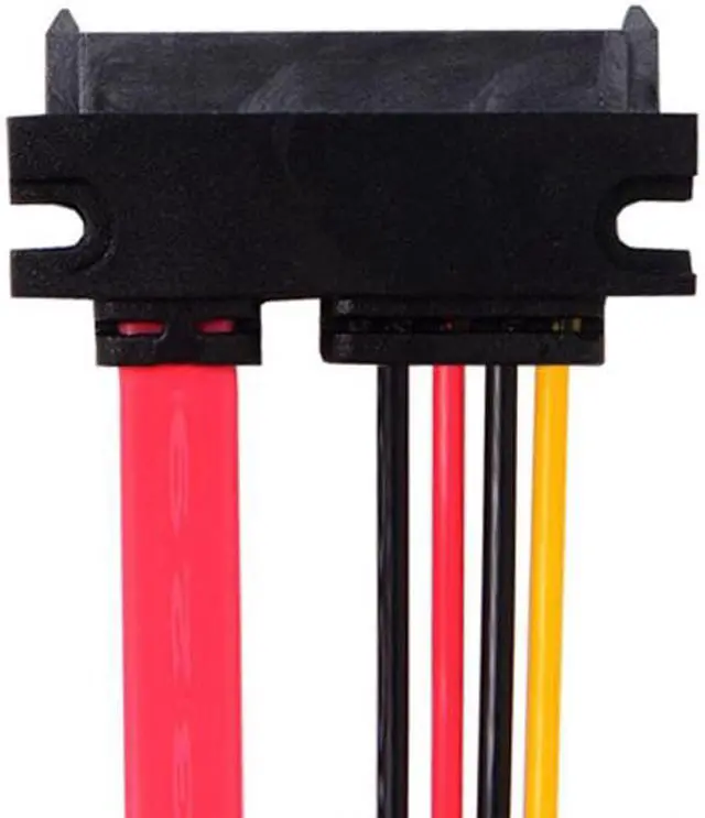 Alt view image 2 of 5 - Jimier Up Angled SATA III 3.0 7+15 22 Pin SATA Male to Female Data Power Extension Cable 30cm SA-065-UP