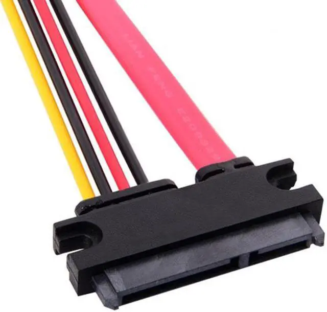 Alt view image 4 of 5 - Jimier Up Angled SATA III 3.0 7+15 22 Pin SATA Male to Female Data Power Extension Cable 30cm SA-065-UP