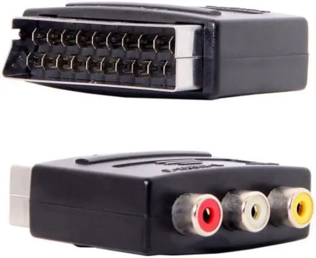 Alt view image 3 of 6 - CY Audio Video Composite 3 RCA AV to Scart 21pin Adapter for  Microsoft Xbox & Europe HDTV RC-115