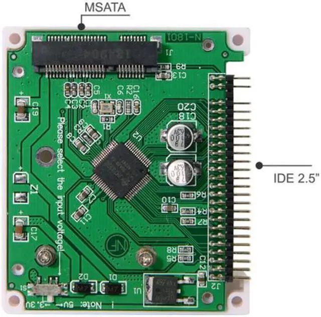 Alt view image 3 of 6 - Jimier Low Profile Half-Heigh mSATA  SSD to 2.5 inch IDE 44pin Hard Disk Case Enclosure for Notebook Laptop SA-111