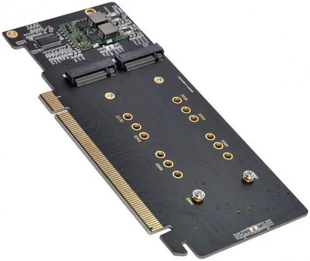 Alt view image 6 of 7 - Jimier 4X NVME M.2 AHCI to PCIE Express 3.0 Gen3 X16 Raid Card VROC Raid0 Hyper Adapter SA-024