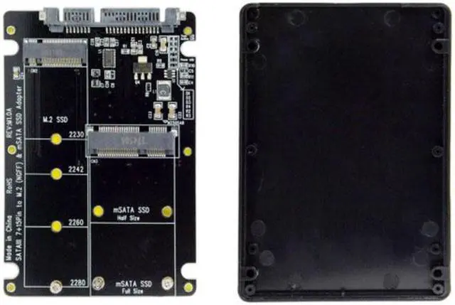 Alt view image 3 of 6 - Jimier 2 in 1 Combo M.2 NGFF B-key & mSATA SSD to SATA 3.0 Adapter Converter Case Enclosure SA-215