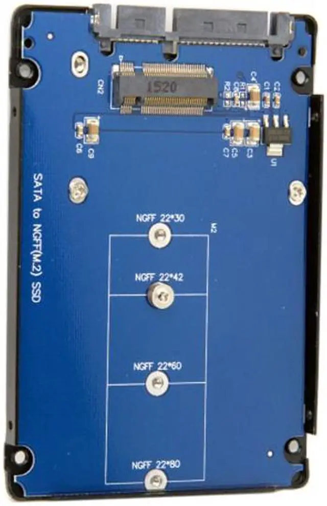 Main image of Jimier B+M Key Socket 2 M.2 NGFF (SATA) SSD to 2.5 SATA Adapter Card Adapter with Black Metal Case SA-104-BK