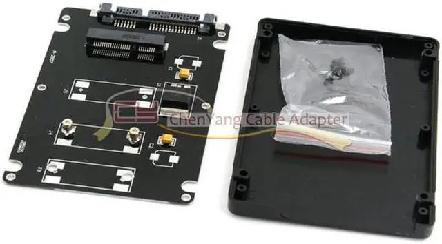Alt view image 2 of 6 - CY Mini PCI-E mSATA SSD to 2.5" SATA Hard Disk Enclosure Case Converter Adapter for Intel Samsung Asus SSD SA-092-BK
