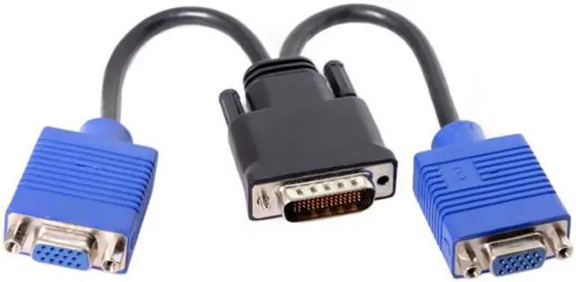 Alt view image 3 of 4 - Jimier DMS-59pin Male to Dual 15Pin VGA RGB Female Splitter Extension Cable for PC Graphics Card DB-025