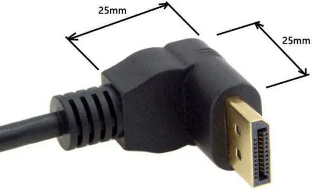Alt view image 5 of 7 - CY DisplayPort Display Port Male to Female 90 Degree Down Angled Extension Cable DP-015-DN