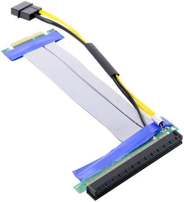 Main image of Jimier PCI-E Express 4x to 16x Flex Cable Extender Converter Riser Card Adapter with 4pin Power 15cm EP-005