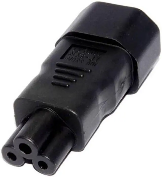 Alt view image 5 of 5 - CY IEC 320 Adapter 3 Poles Socket C14 to Cloverleaf Plug Micky C5 Straight Extension Power Adapter PW-125-BK