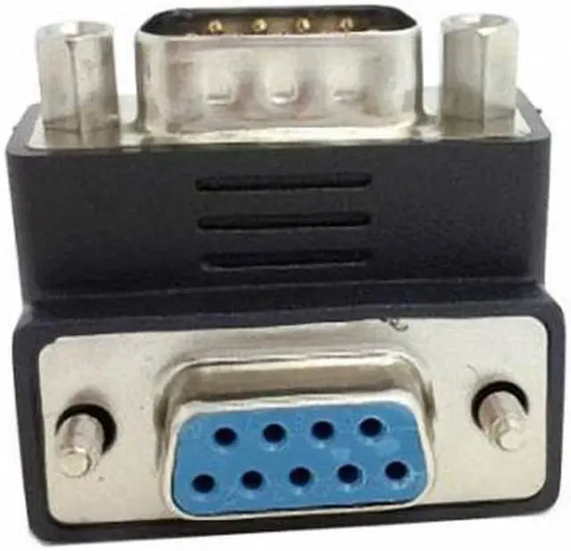 Alt view image 3 of 6 - CY D-Sub RS232 9Pin Male to Female Down Angled 90 Degree Extension Adapter DB-016-DN
