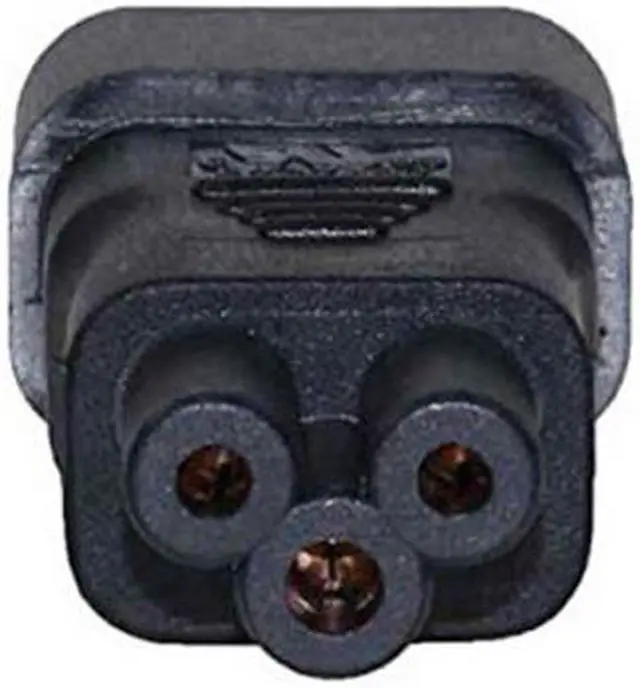 Main image of CY IEC 320 Adapter 3 Poles Socket C14 to Cloverleaf Plug Micky C5 Straight Extension Power Adapter PW-125-BK