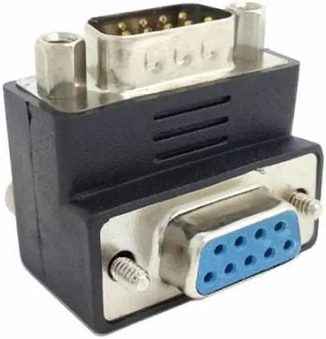 Alt view image 4 of 6 - CY D-Sub RS232 9Pin Male to Female Down Angled 90 Degree Extension Adapter DB-016-DN