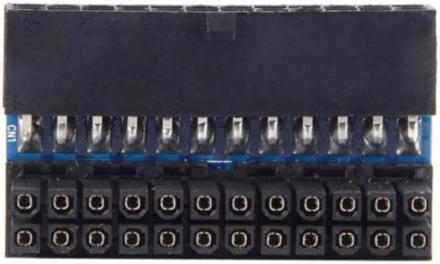 Alt view image 2 of 7 - CY ATX 24Pin Female to 24pin Male 90 Degree Power Adapter Mainboard Motherboard for Desktops PC Supply PW-007