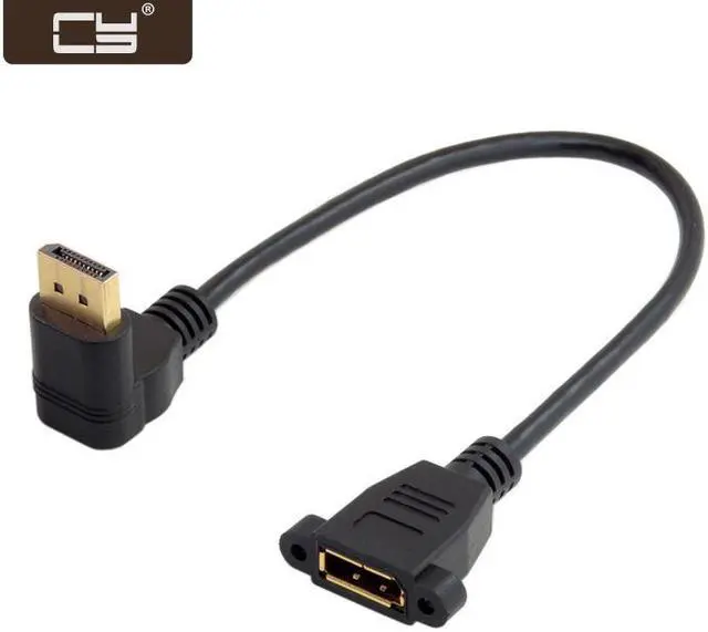 Main image of CY DisplayPort Display Port Male to Female 90 Degree Down Angled Extension Cable DP-015-DN
