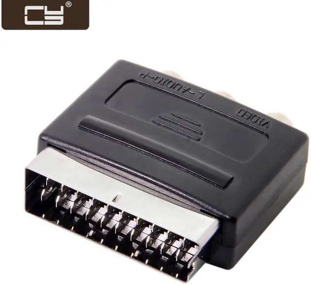 Main image of CY Audio Video Composite 3 RCA AV to Scart 21pin Adapter for  Microsoft Xbox & Europe HDTV RC-115