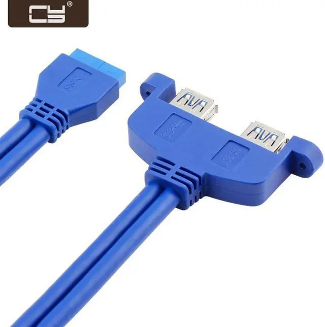 Main image of CY Internal 2Pin USB 3.0 Female Mount panel to Motherboard 20pin cable with PCI bracket U3-066